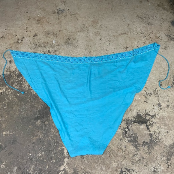 NWT Turquoise Beaded Sarong Swimsuit Beach Cover Up Bathing Suit Bikini Wrap OBO - Picture 5 of 10